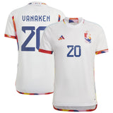 Belgium Away Shirt 2022 with Vanaken 20 printing - Kit Captain