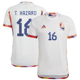 Belgium Away Shirt 2022 with T.Hazard 16 printing - Kit Captain