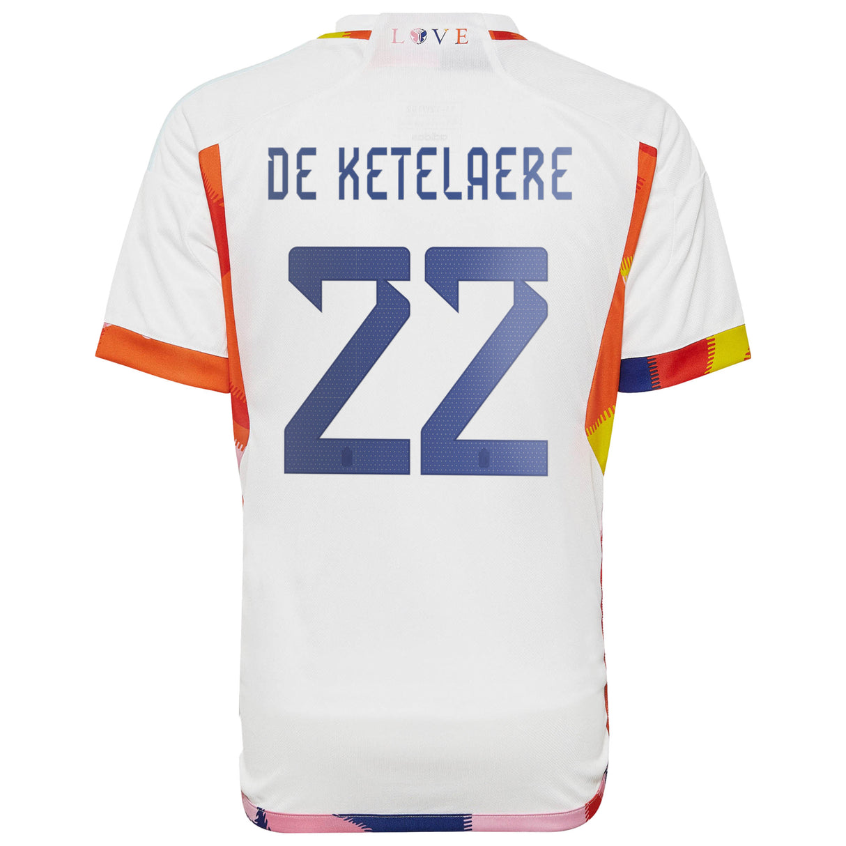 Belgium Away Shirt 2022 - Kids with De Ketelaere 22 printing - Kit Captain