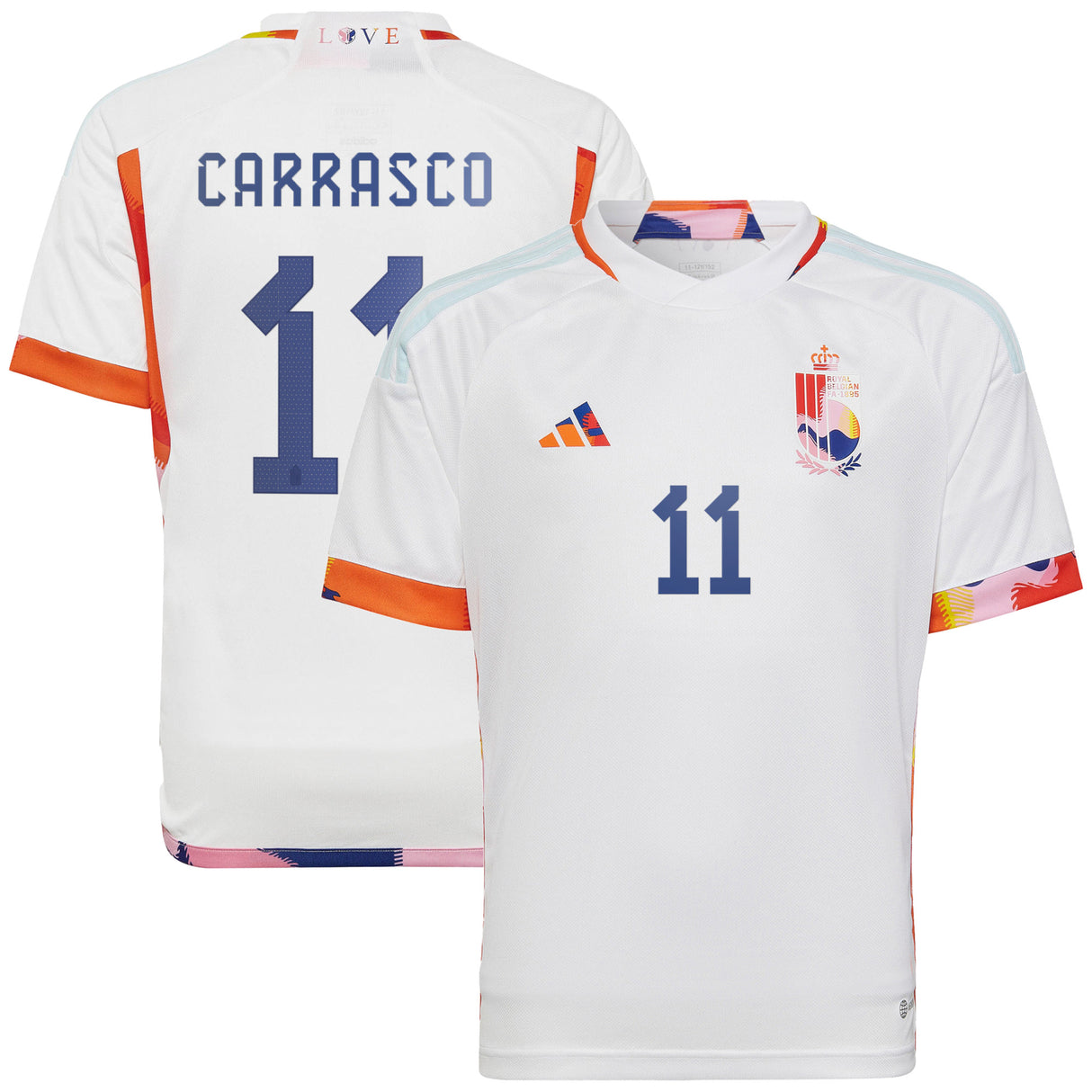 Belgium Away Shirt 2022 - Kids with Carrasco 11 printing - Kit Captain