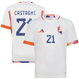 Belgium Away Shirt 2022 - Kids with Castagne 21 printing - Kit Captain