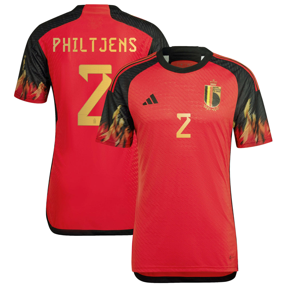 Belgium Home Authentic Shirt 2022 with Philtjens 2 printing - Kit Captain