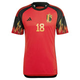 Belgium Home Authentic Shirt 2022 with Meersman 18 printing - Kit Captain