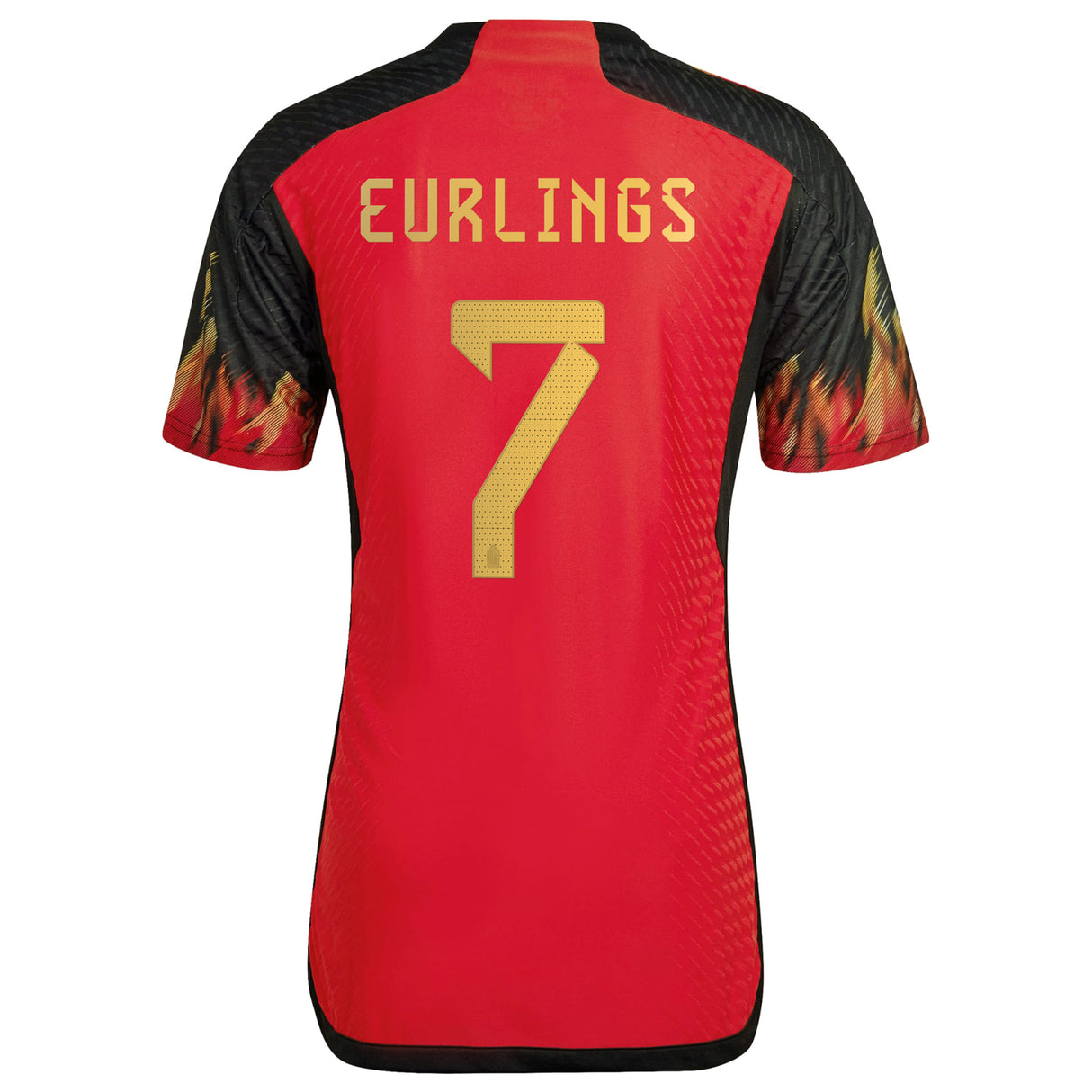 Belgium Home Authentic Shirt 2022 with Eurlings 7 printing - Kit Captain