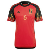 Belgium Home Authentic Shirt 2022 with De Caigny 6 printing - Kit Captain