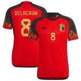 Belgium Home Shirt 2022 with Delacauw 8 printing - Kit Captain