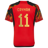 Belgium Home Shirt 2022 - Kids with Cayman 11 printing - Kit Captain