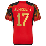 Belgium Home Shirt 2022 - Kids with J.Janssens 17 printing - Kit Captain