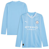 Manchester City Puma Home Shirt 2023-24 - Long Sleeve - Kit Captain