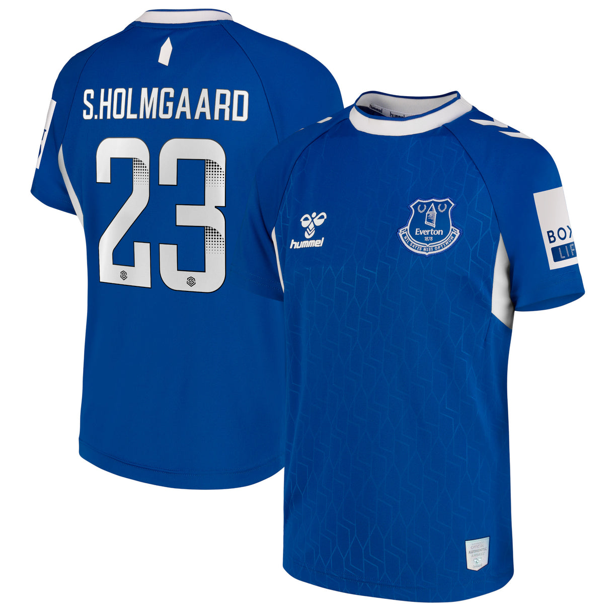 Everton WSL Home Shirt 2022-23 - Kids with S.Holmgaard 23 printing - Kit Captain