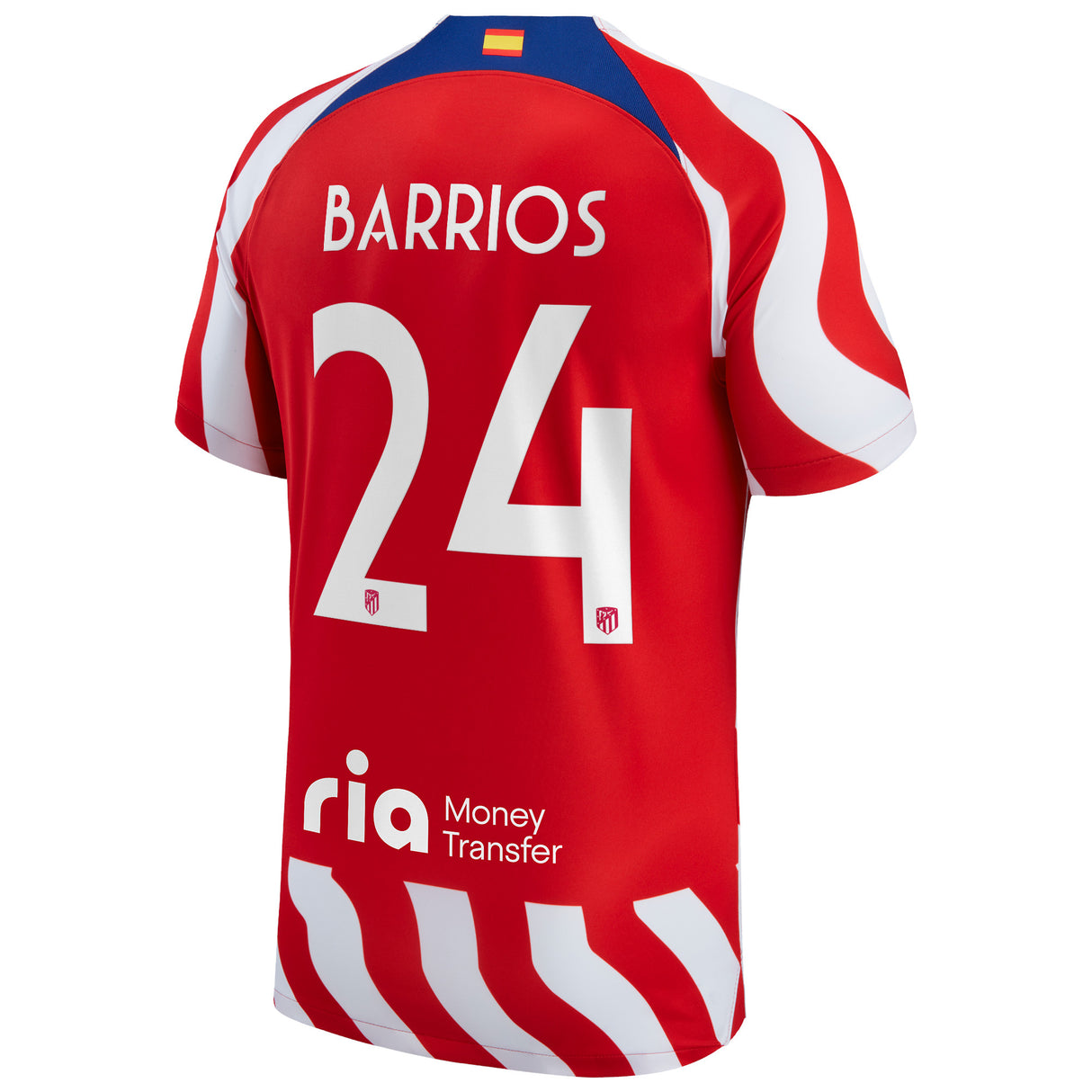 Atlético de Madrid Metropolitano Home Stadium Shirt 2022-23 with Barrios 24 printing - Kit Captain