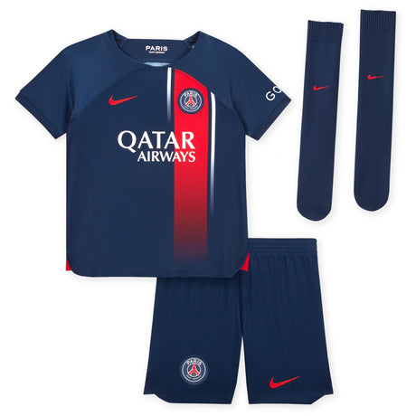 Paris Saint-Germain Nike Home Stadium Kit 2023-24 - Little Kids with Kimpembe 3 printing - Kit Captain