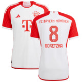 FC Bayern adidas Home Authentic Shirt 2023-24 with Goretzka 8 printing - Kit Captain