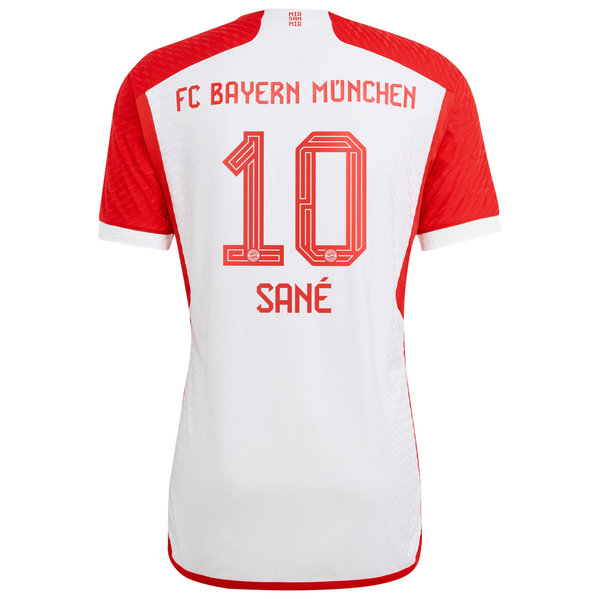 FC Bayern adidas Home Authentic Shirt 2023-24 with Sané 10 printing - Kit Captain