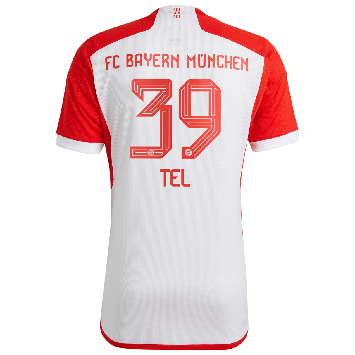 FC Bayern adidas Home Shirt 2023-24 with Tel 39 printing - Kit Captain