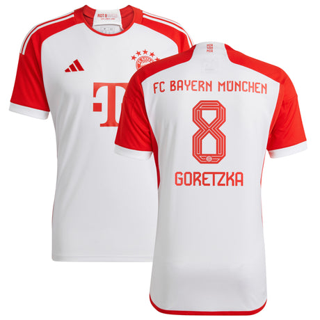 FC Bayern adidas Home Shirt 2023-24 with Goretzka 8 printing - Kit Captain