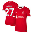 Liverpool Nike Home Dri Fit Adv Match Shirt - 2023-24 with Darwin 27 printing - Kit Captain