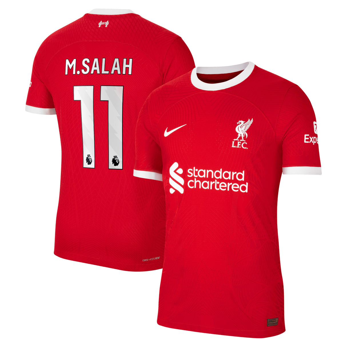 Liverpool Nike Home Dri Fit Adv Match Shirt - 2023-24 with M.Salah 11 printing - Kit Captain