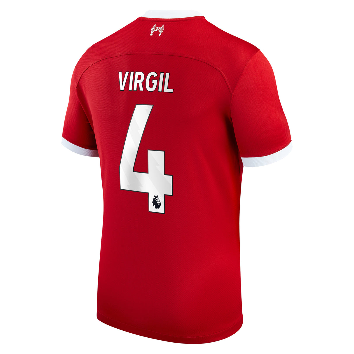 Liverpool Nike Home Stadium Shirt - 2023-24 - Kids with Virgil 4 printing - Kit Captain