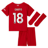 Liverpool Nike Home Stadium Kit - 2023-24 - Infant with Gakpo 18 printing - Kit Captain