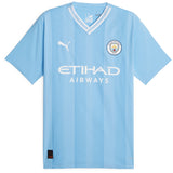 Manchester City Puma Home Authentic Shirt 2023-24 with Mahrez 26 printing - Kit Captain