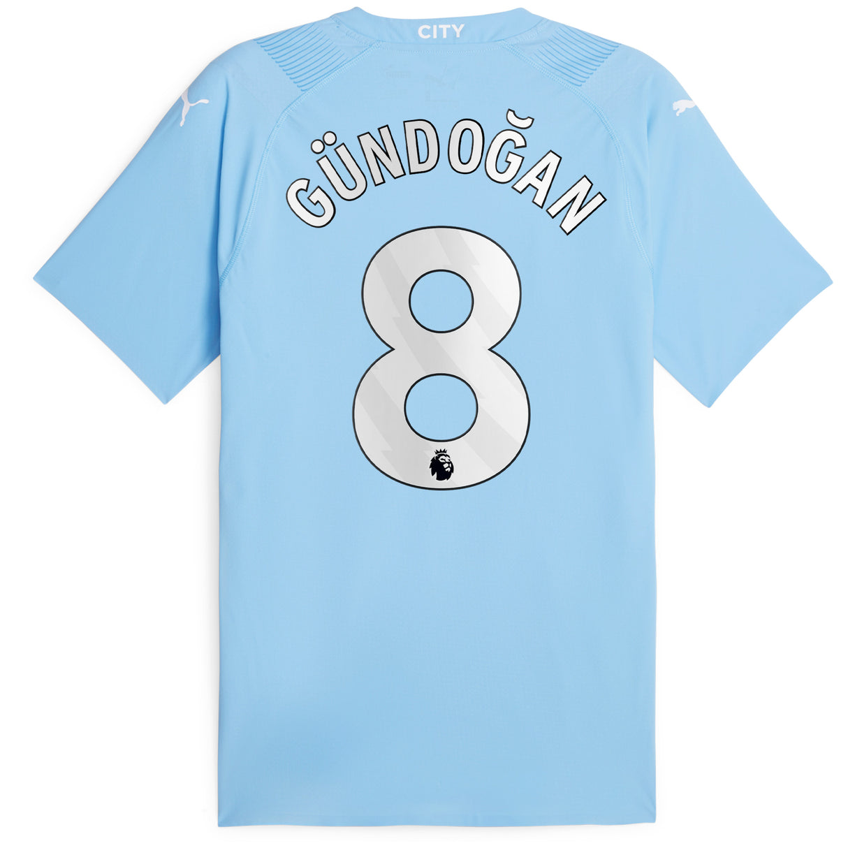 Manchester City Puma Home Authentic Shirt 2023-24 with Gündogan 8 printing - Kit Captain