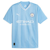 Manchester City Puma Home Shirt 2023-24 with J.Alvarez 19 printing - Kit Captain