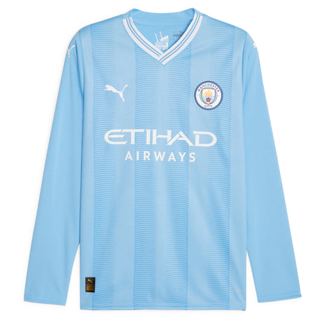 Manchester City Puma Home Shirt 2023-24 - Long Sleeve with Grealish 10 printing - Kit Captain