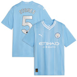 Manchester City Puma Home Shirt 2023-24 - Kids with Stones 5 printing - Kit Captain