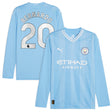 Manchester City Puma Home Shirt 2023-24 - Long Sleeve - Kids with Bernardo 20 printing - Kit Captain