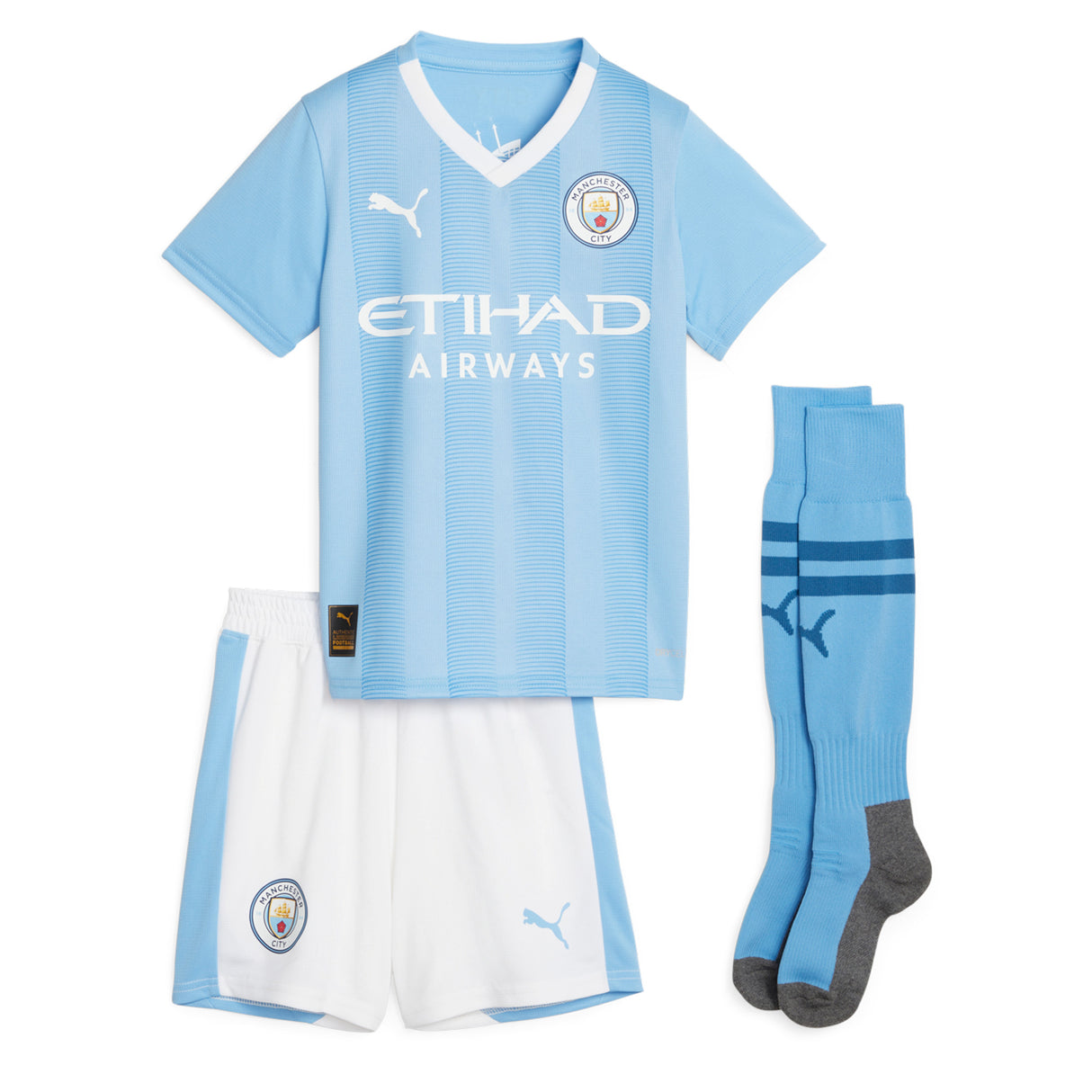 Manchester City Puma Home Minikit 2023-24 with J.Alvarez 19 printing - Kit Captain