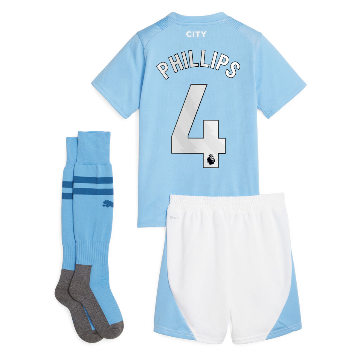 Manchester City Puma Home Minikit 2023-24 with Phillips 4 printing - Kit Captain