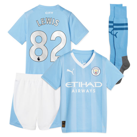 Manchester City Puma Home Minikit 2023-24 with Lewis 82 printing - Kit Captain