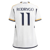 Real Madrid adidas Home Shirt 2023-24 - Kids with Rodrygo 11 printing - Kit Captain