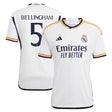 Real Madrid adidas Home Shirt 2023-24 with Bellingham 5 printing - Kit Captain