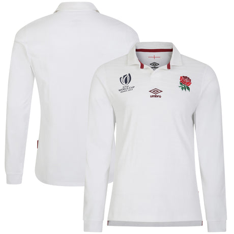 England Rugby World Cup 2023 Home Classic Long Sleeve Jersey - White - Mens - Kit Captain