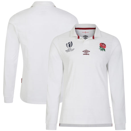 England Rugby World Cup 2023 Home Classic Long Sleeve Jersey - White - Junior - Kit Captain