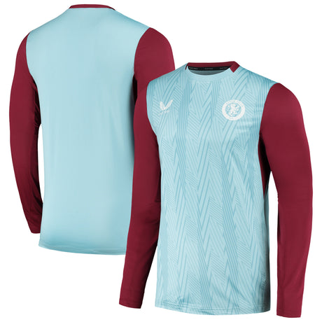 Aston Villa Castore Players Training Top - Long Sleeve - Light Blue - Kids - Kit Captain