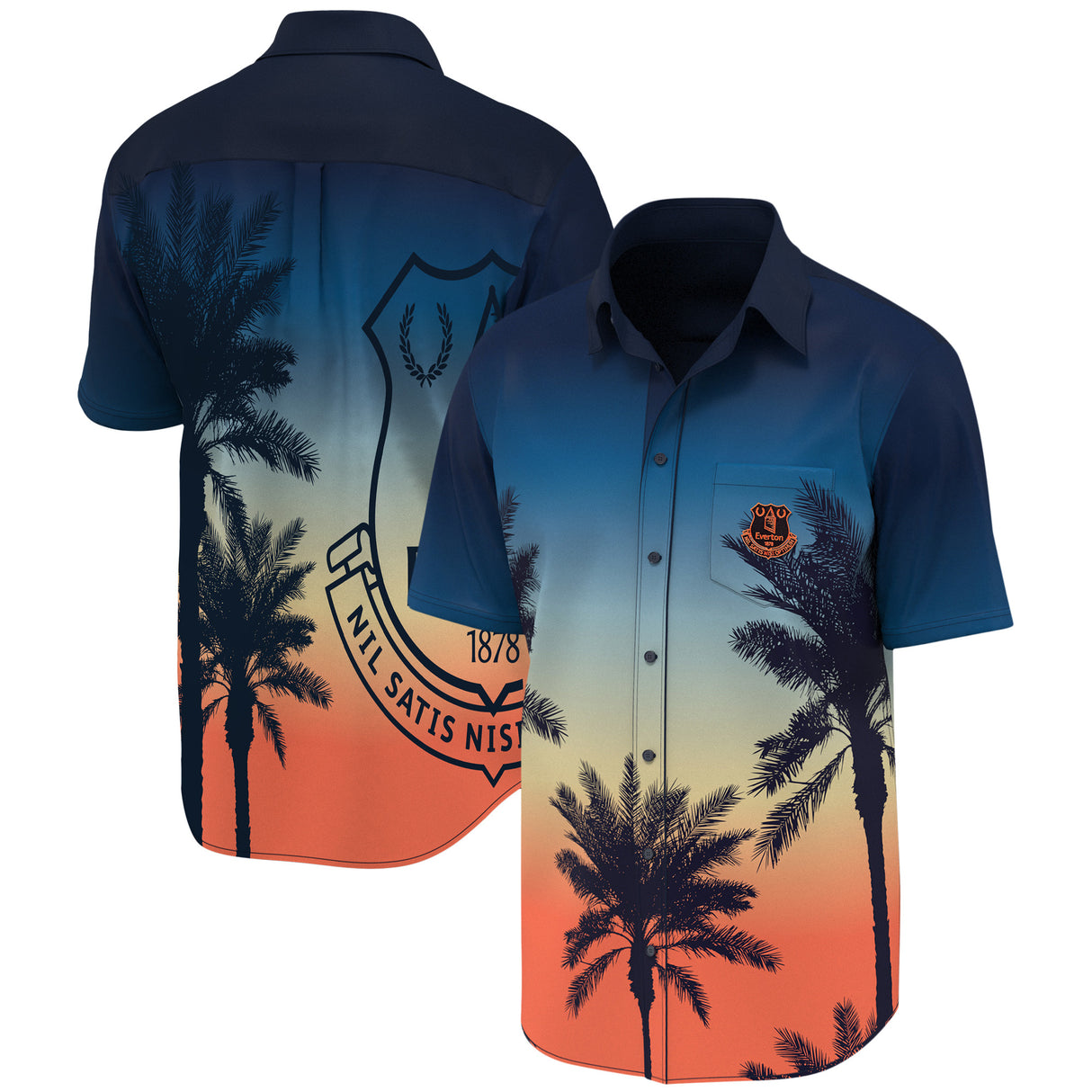 Everton Hawaiian Shirt - Navy - Mens - Kit Captain