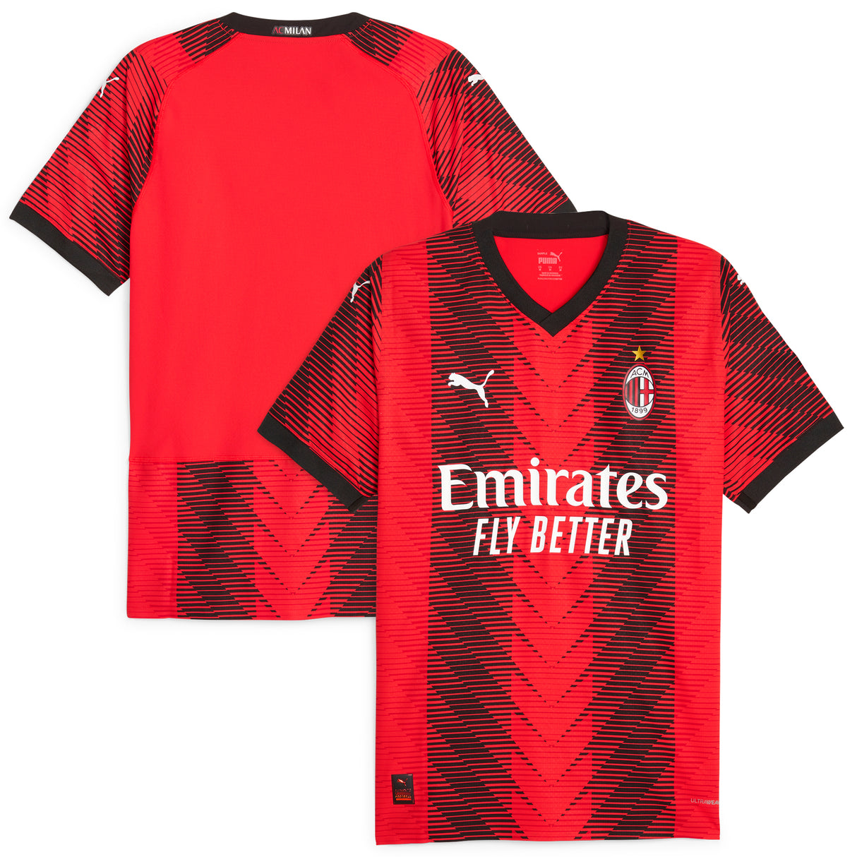 AC Milan Puma Home Authentic Shirt 2023-24 - Kit Captain