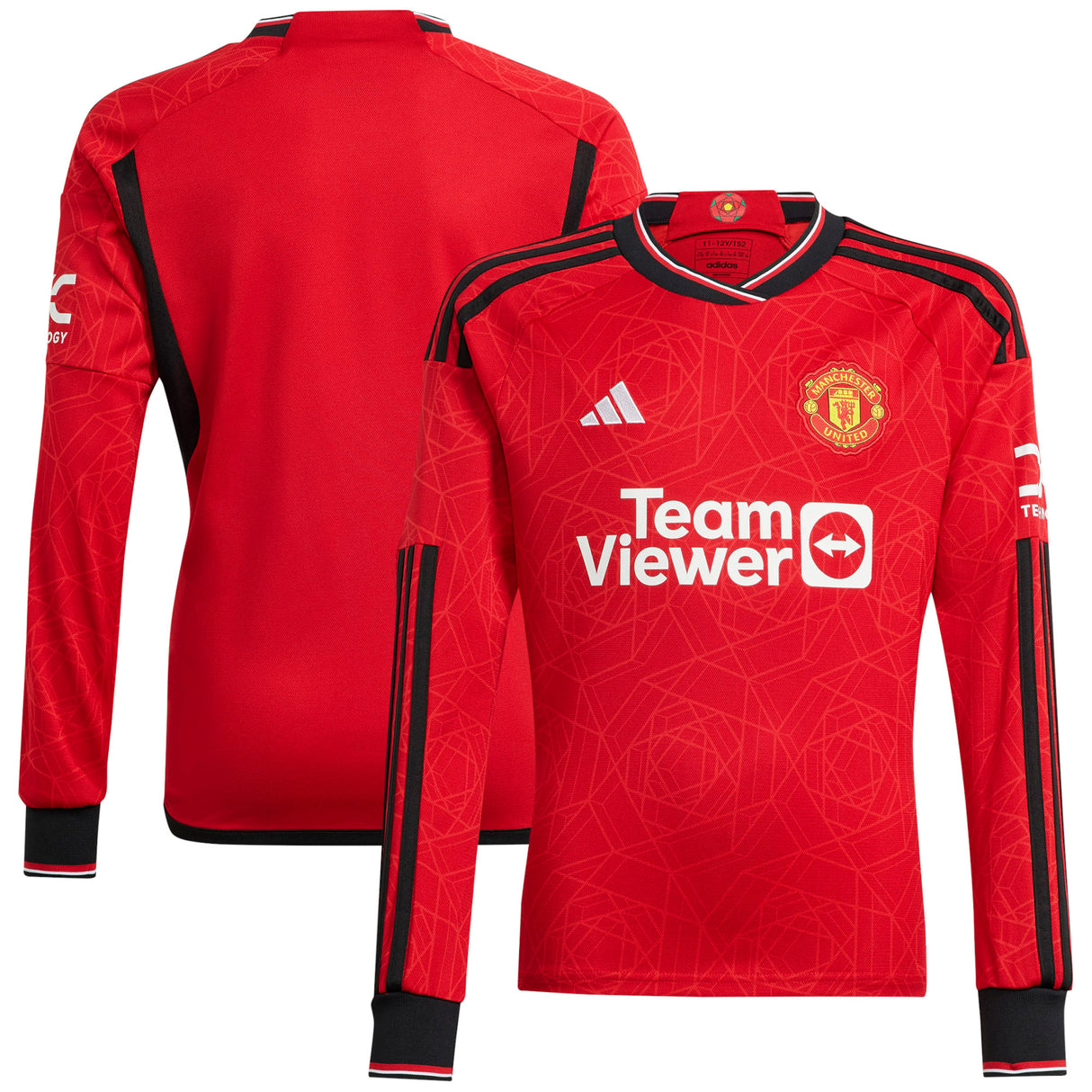 Manchester United adidas Home Shirt 2023-24 - Long Sleeve - Kit Captain