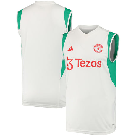 Manchester United adidas Training Sleeveless Jersey - White - Kit Captain