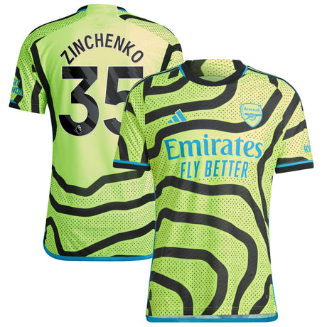 Arsenal adidas Away Authentic Shirt 2023-24 with Zinchenko 35 printing - Kit Captain