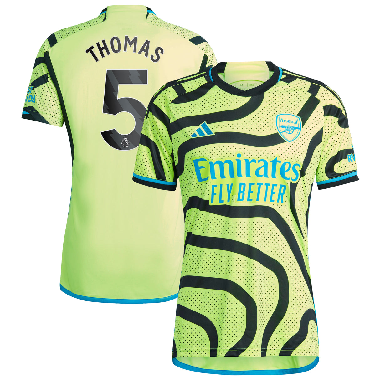 Camiseta adidas segunda equipación 2023-24 del Arsenal con dorsal Thomas 5