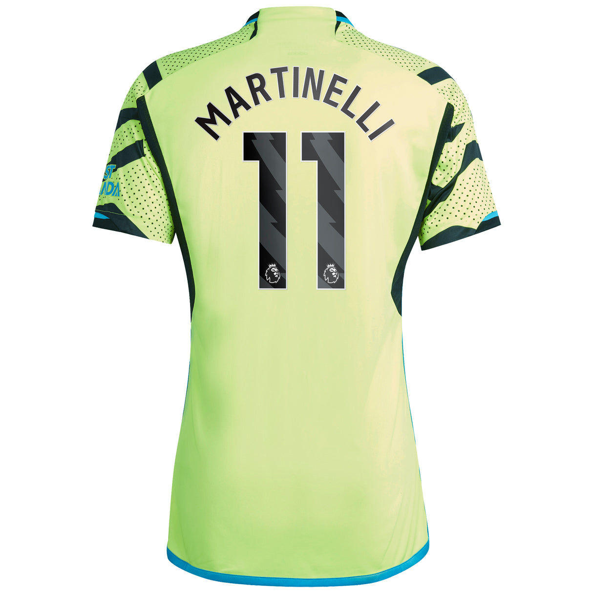 Arsenal adidas Away Shirt 2023-24 with Martinelli 11 printing - Kit Captain