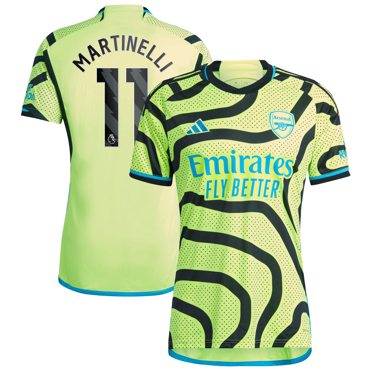 Arsenal adidas Away Shirt 2023-24 with Martinelli 11 printing - Kit Captain