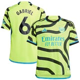 Arsenal adidas Away Shirt 2023-24 - Kids with Gabriel 6 printing - Kit Captain