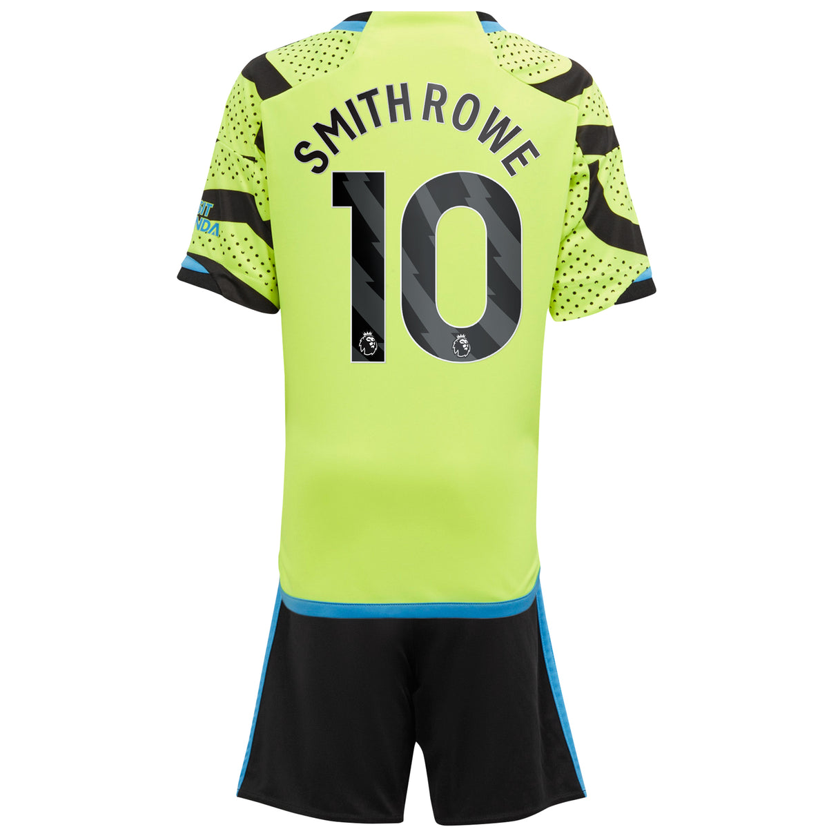 Arsenal adidas Away Minikit 2023-24 with Smith Rowe 10 printing - Kit Captain