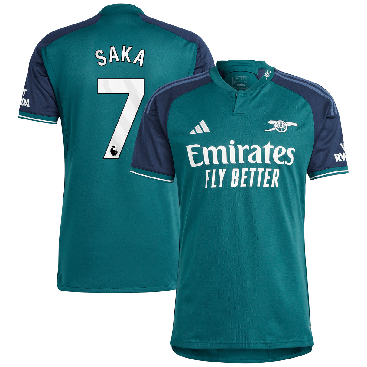 Arsenal adidas Third Shirt 2023-24 with Saka 7 printing - Kit Captain