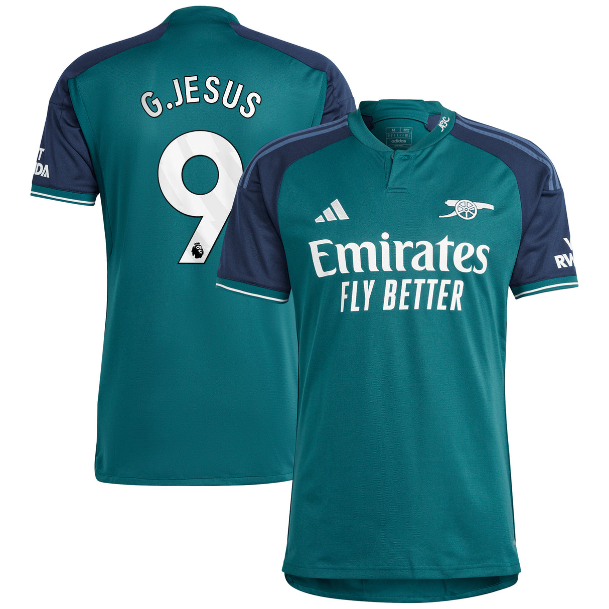 Arsenal adidas Third Shirt 2023-24 with G.Jesus 9 printing - Kit Captain